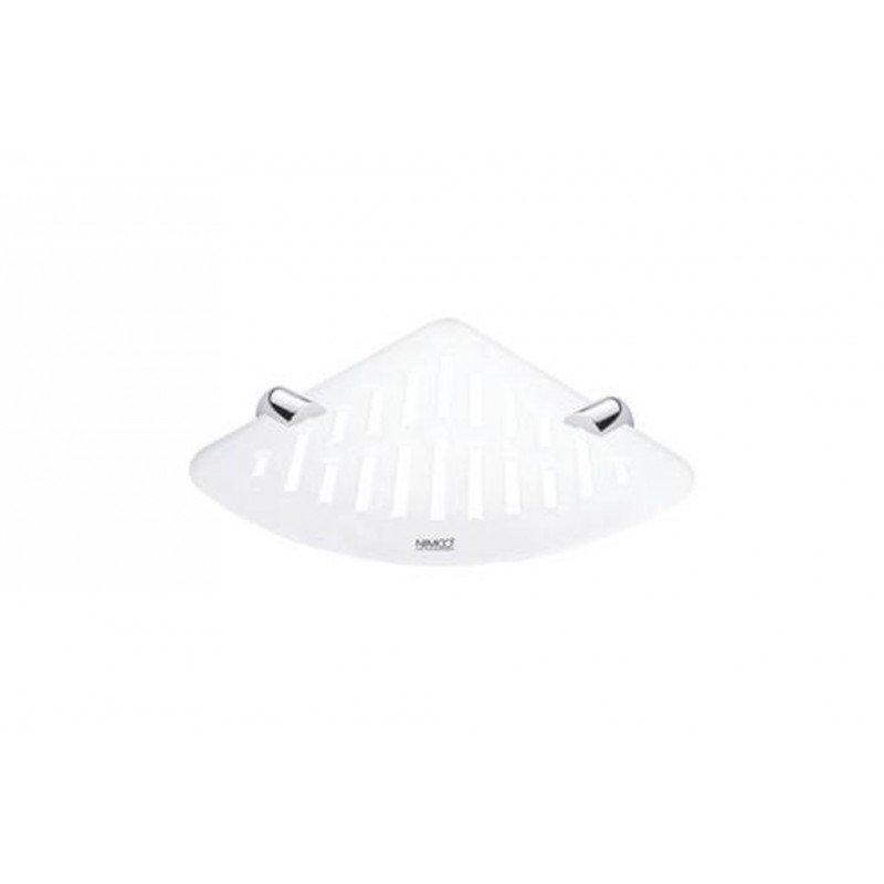 NIMCO BORMO police rohová s frézováním 23 cm Plexiglass/chrom BRX212-26