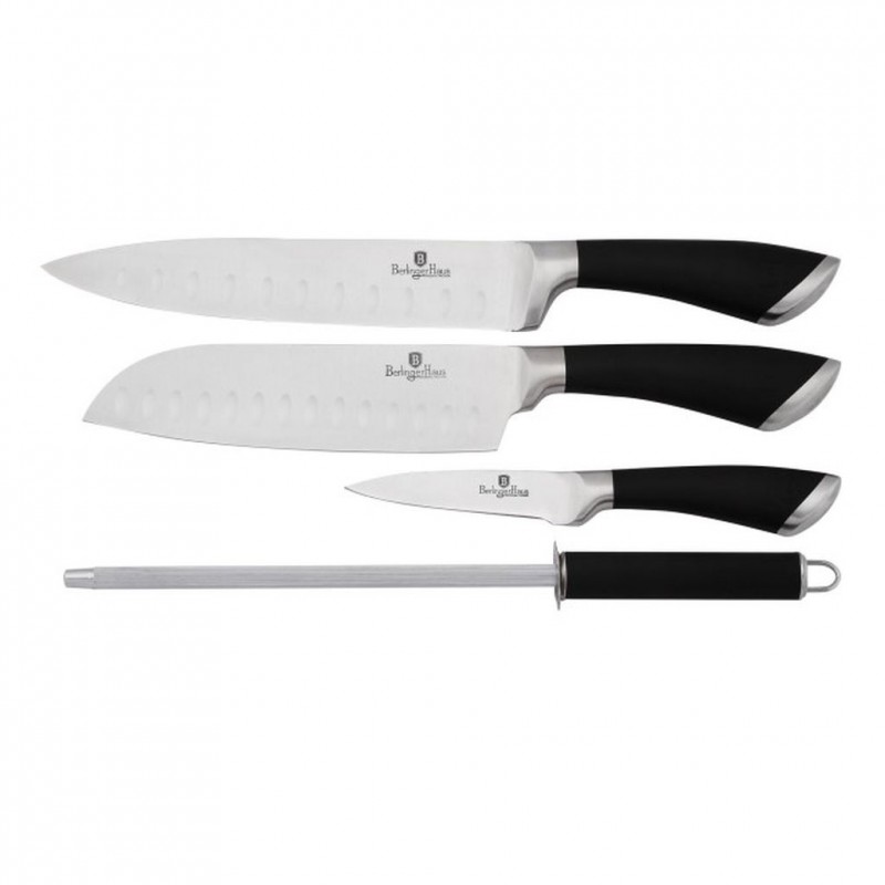 BERLINGERHAUS Velvet Chef Sada nožů santoku 4 ks, nerez, černá BH-2022