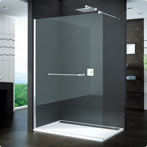RONAL PDT4P Pur samostatná stěna s profilem, 75 cm, chrom/čiré sklo PDT4P0751007