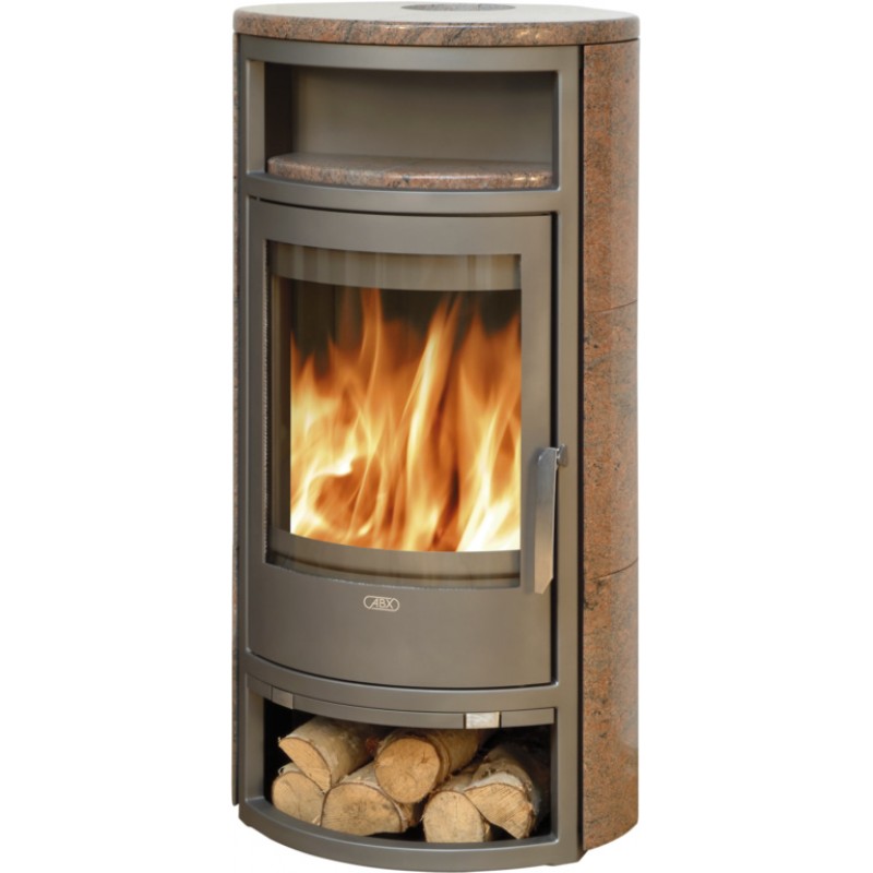 ABX Polar 4654-6-II krbová kamna na dřevo, šedý plech + žula kašmír, vč. horní desky