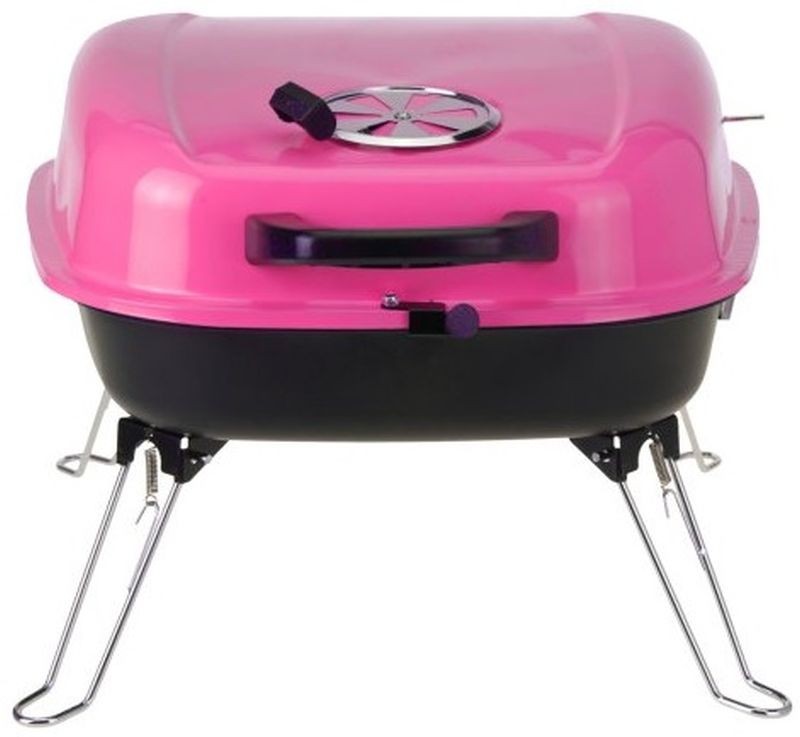 ProGarden Gril přenosný čtvercový 41 x 33 cm růžový KO-Y64950180ruzo
