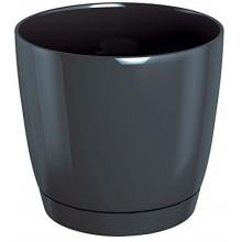 Prosperplast COUBI ROUND P Květináč s miskou 18 cm, 2,8l, grafit DUOP180