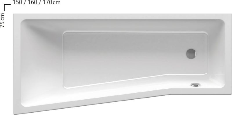 RAVAK BEHAPPY II Vana 170x75 cm, levá C941000000 RAVAK BEHAPPY II Vana 170x75 cm, levá C941000000