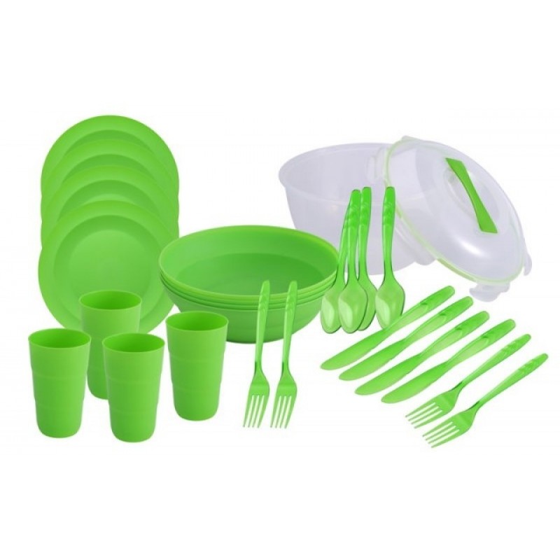 BERGNER Piknikový set 25 ks - zelená RB-4400