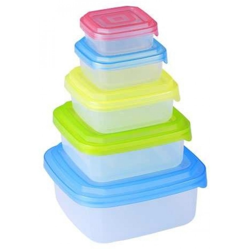 BERGNER Dóza na potraviny sada 5ks-čtvercová RB-4403 BERGNER Dóza na potraviny sada 5ks-čtvercová RB-4403