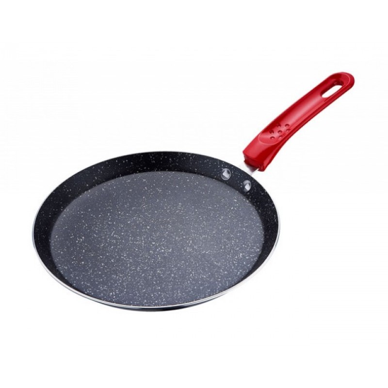 RENBERG Pánev na palačinky 24 cm s mramorovým povrchem červená RB-1063cerv