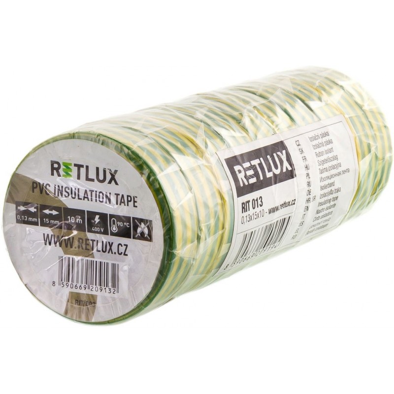RETLUX RIT 012 izolační páska 10ks 0,13x15x10, zelenožlutá 50002518