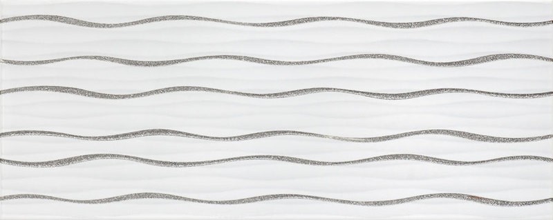 SAPHO ROYAL SUITE Decor Waves White keramická obkládačka 20x50 013063