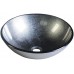 SAPHO SKIN skleněné umyvadlo průměr 42cm, metalická šedá 2501-16