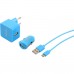 SENCOR KIT SCO 516-000BL USB kabel, nabíječka modrá 1M/WALL/CAR 30015738