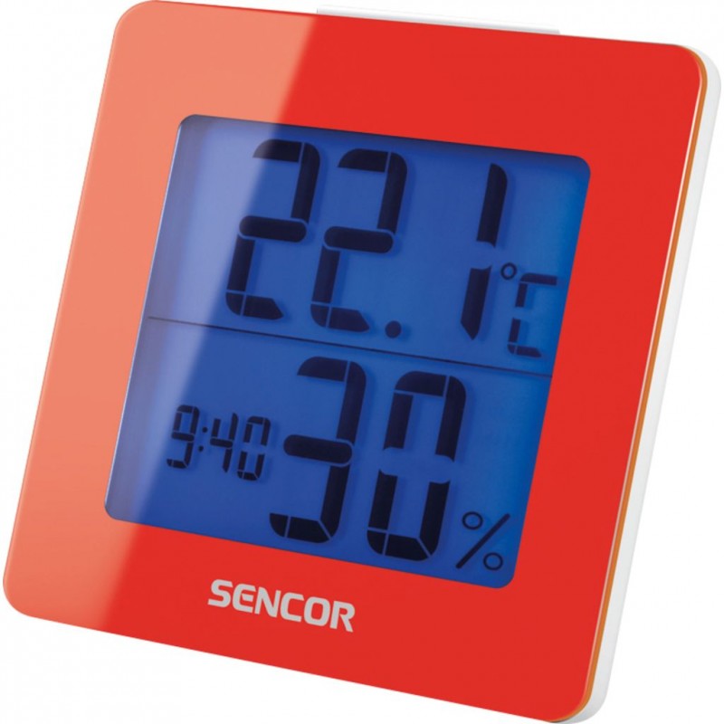 SENCOR SWS 1500 RD teploměr s hodinami a budíkem červený 35049763