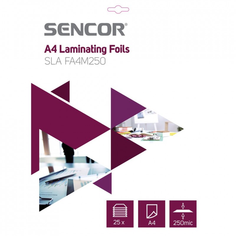 SENCOR SLA FA4M250 fólie A4 250mic 25ks 45011744 SENCOR SLA FA4M250 fólie A4 250mic 25ks 45011744