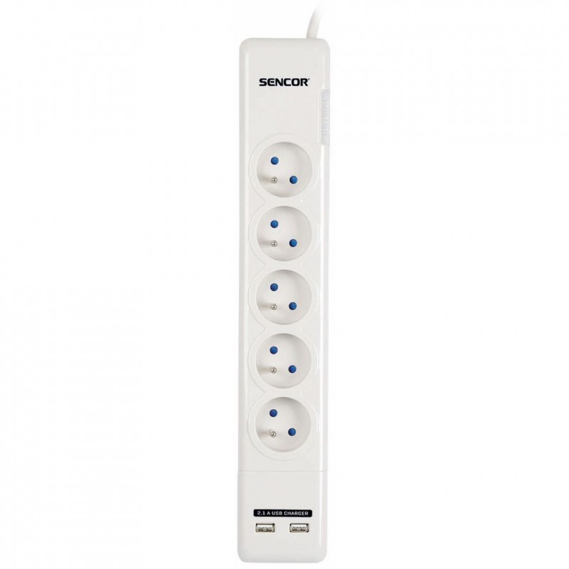 SENCOR SSP 560 přepěťová ochrana 5 zásuvek+2xUSB 50001678 SENCOR SSP 560 přepěťová ochrana 5 zásuvek+2xUSB 50001678