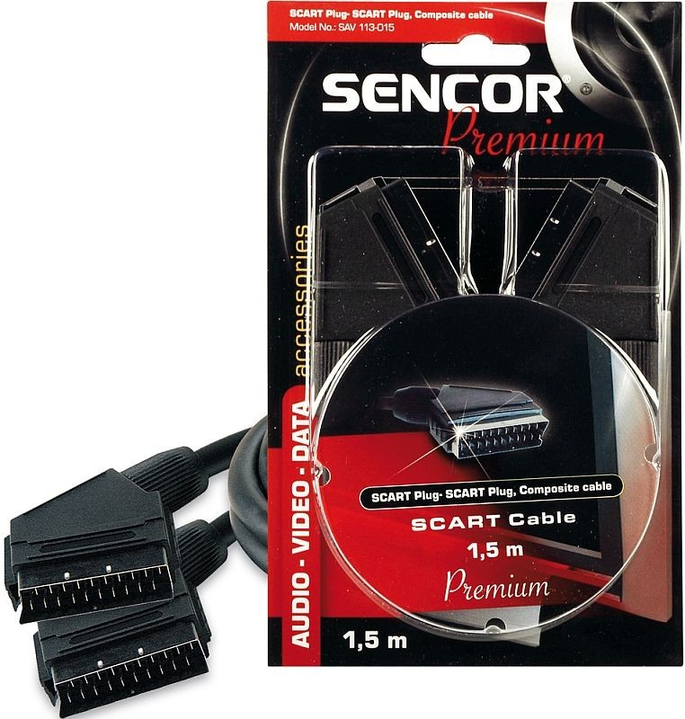 SENCOR AV kabel SAV 113-015 SCART M-SCART M 21P P 35020202 SENCOR AV kabel SAV 113-015 SCART M-SCART M 21P P 35020202
