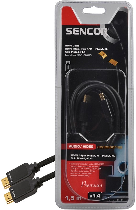SENCOR AV kabel SAV 166-015 HDMI M-M 1,5m v1.4 P 35039913