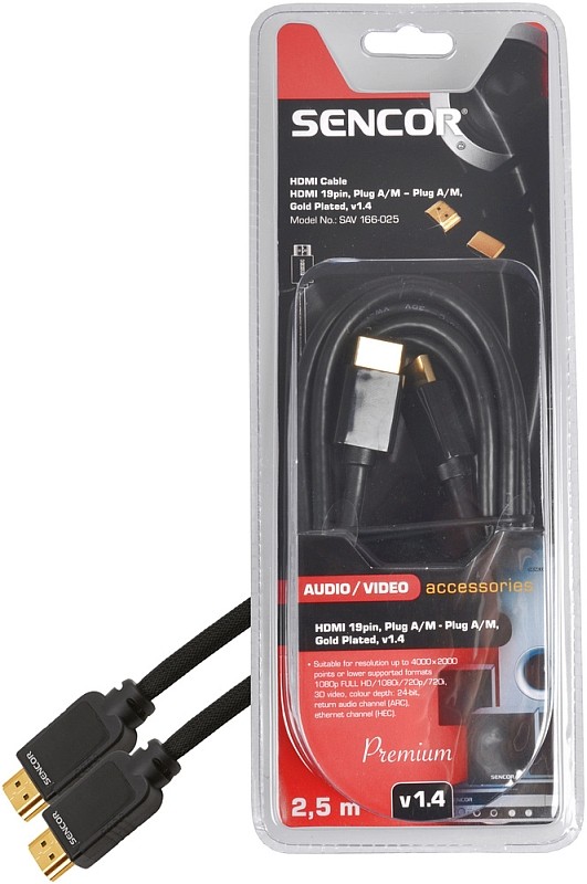 SENCOR AV kabel SAV 166-025 HDMI M-M 2,5m v1.4 P 35039914