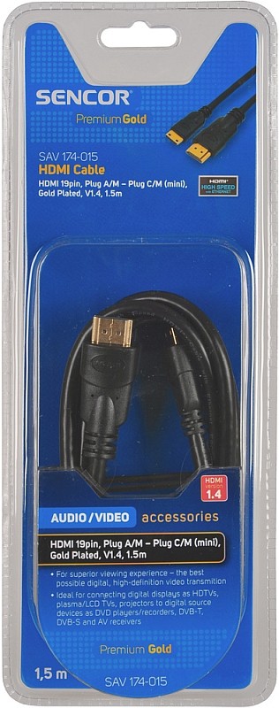 SENCOR AV kabel SAV 174-015 HDMI A-C mini V1.4 PG 35040933 SENCOR AV kabel SAV 174-015 HDMI A-C mini V1.4 PG 35040933