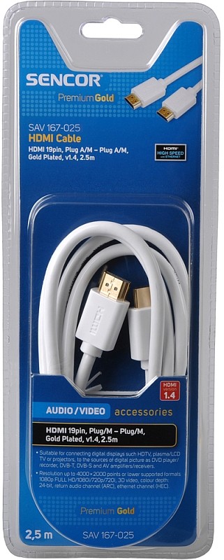SENCOR AV kabel SAV 167-025W HDMI M-M 2,5M 1.4 PG 35042686