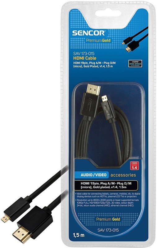 SENCOR AV kabel SAV 173-015 HDMI A-D micro PG 35043755