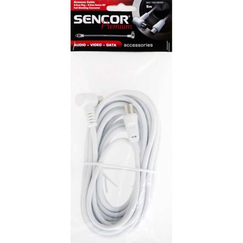 SENCOR SAV 169-050W antenní koaxiální kabel M-F 90° 35039753 SENCOR SAV 169-050W antenní koaxiální kabel M-F 90° 35039753