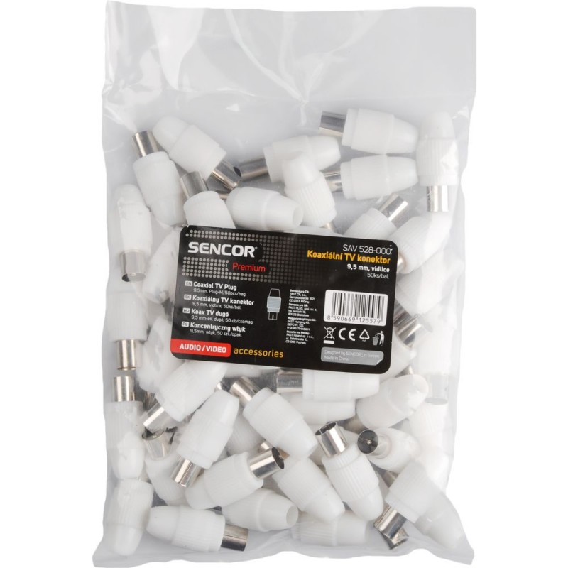 SENCOR SAV 527-000 Koaxiální konektor přímý-M 50ks 35042059