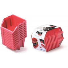 Prosperplast BINEER SHORT SET Plastové úložné boxy 10 kusů, 118x98x70mm, červená KBISS12-