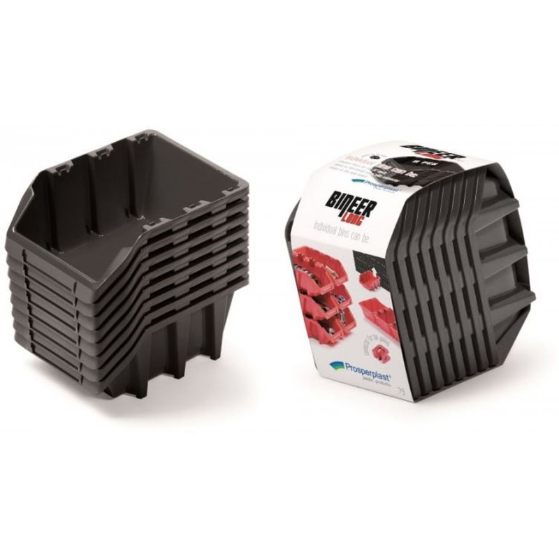Kistenberg BINEER LONG SET Plastové úložné boxy 8 kusů, 160x98x160mm, černá KBILS16-S411