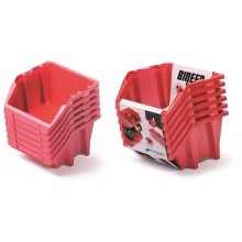 Kistenberg BINEER SHORT SET Plastové úložné boxy 6 kusů, 214x198x238mm, červená KBISS22