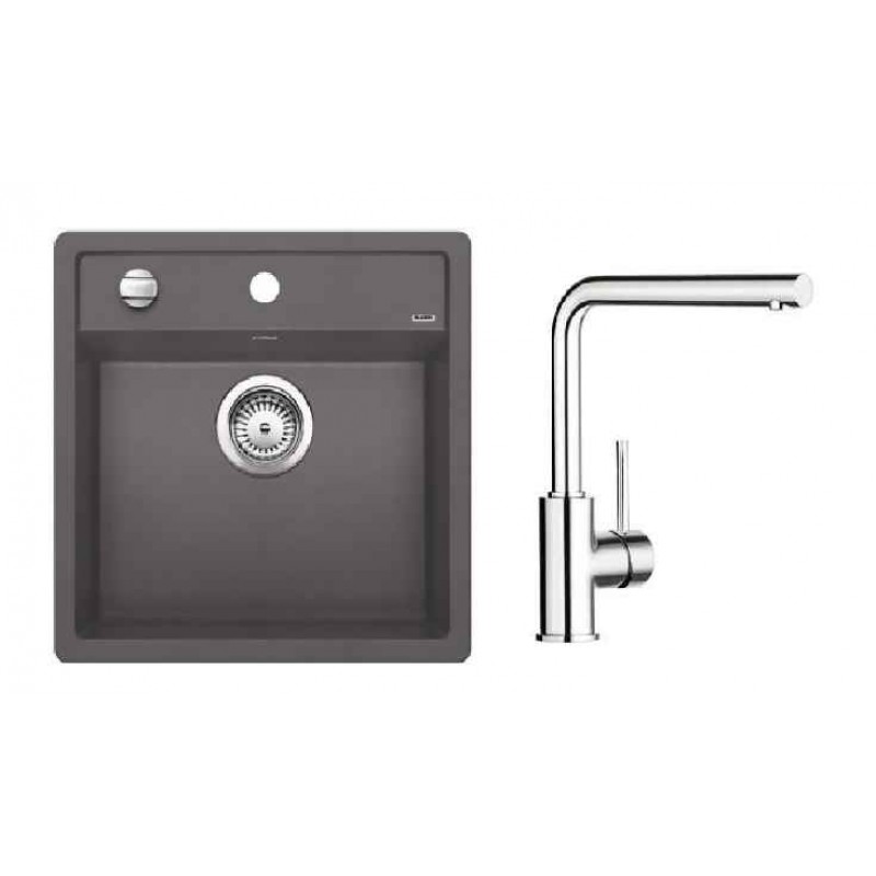 BLANCO SET dřez Dalago 5 káva Silgranit + dřezová baterie MILA chrom BLANCO SET dřez Dalago 5 káva Silgranit + dřezová baterie MILA chrom