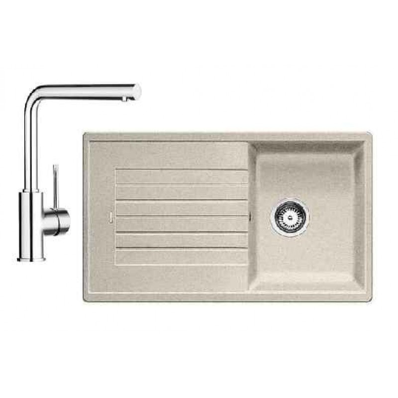 BLANCO SET dřez ZIA 45 SL písek Silgranit + dřezová baterie MILA chrom BLANCO SET dřez ZIA 45 SL písek Silgranit + dřezová baterie MILA chrom