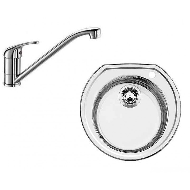 BLANCO SET 01 RONDOVAL nerez + dřezová baterie DARAS chrom BLANCO SET 01 RONDOVAL nerez + dřezová baterie DARAS chrom