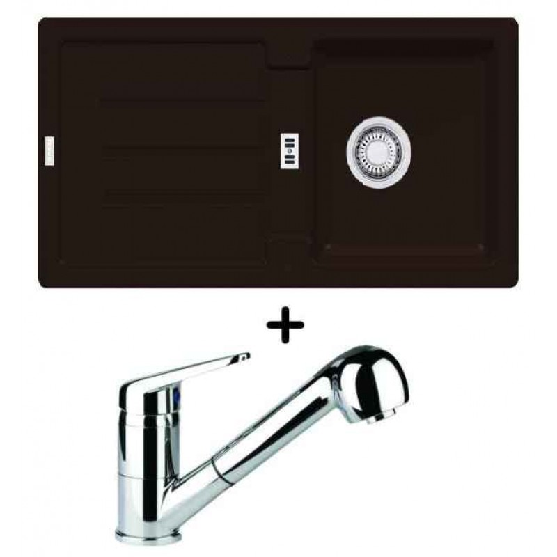 Franke SET G26 granitový dřez STG 614 onyx + dřezová baterie FC 9547.031