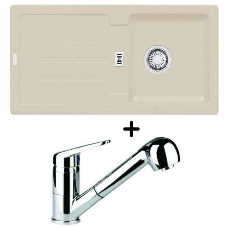 Franke SET G26 granitový dřez STG 614 sahara + dřezová baterie FC 9547.031