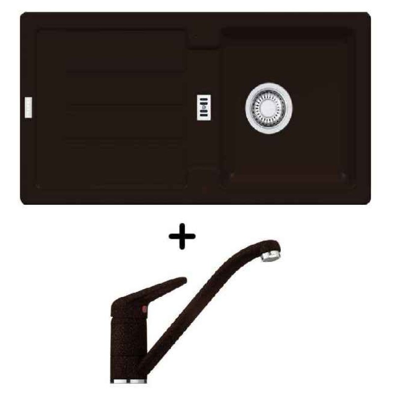 Franke SET G27 granitový dřez STG 614 onyx + dřezová baterie FC 9541.071