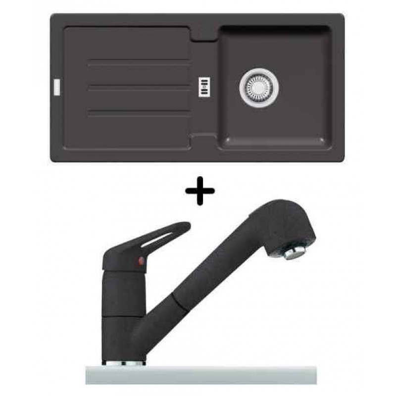 Franke SET G28 granitový dřez STG 614 grafit + dřezová baterie FC 9547.099