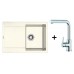 Franke SET G40 granitový dřez MRG 611.094 bílá - led + dřezová baterie FN 0147 se sprškou
