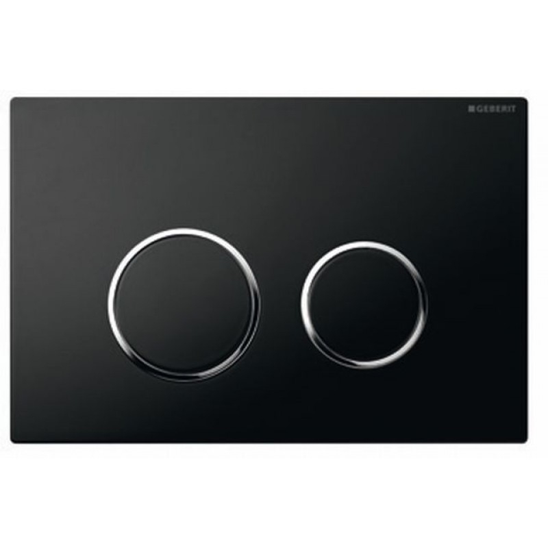 GEBERIT - ovládací tlačítko SIGMA 20, plast, černá/pochrom. lesklá 115.778.KM.1