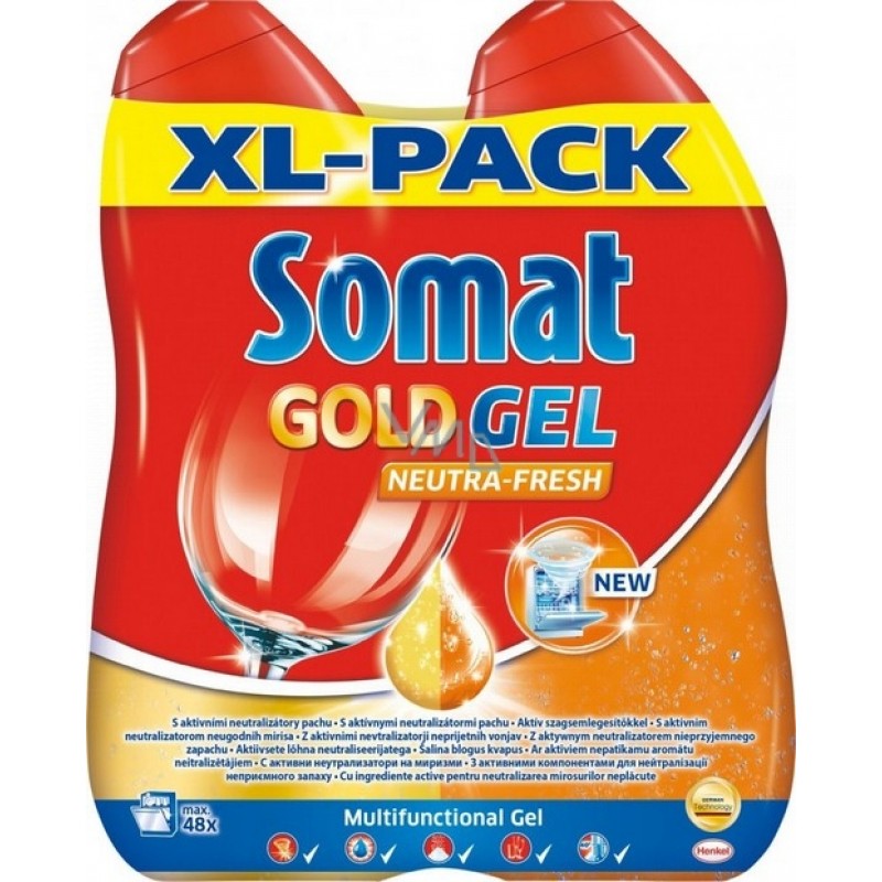 SOMAT Gold gel 48 dávek NeutraFresh 2x600ml SOMAT Gold gel 48 dávek NeutraFresh 2x600ml