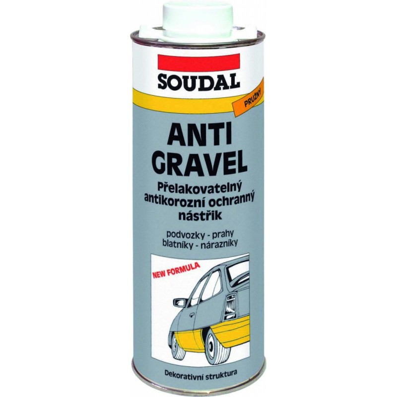 SOUDAL Antigravel přelakovatelný nástřik spray 500 ml, černá SOUDAL Antigravel přelakovatelný nástřik spray 500 ml, černá