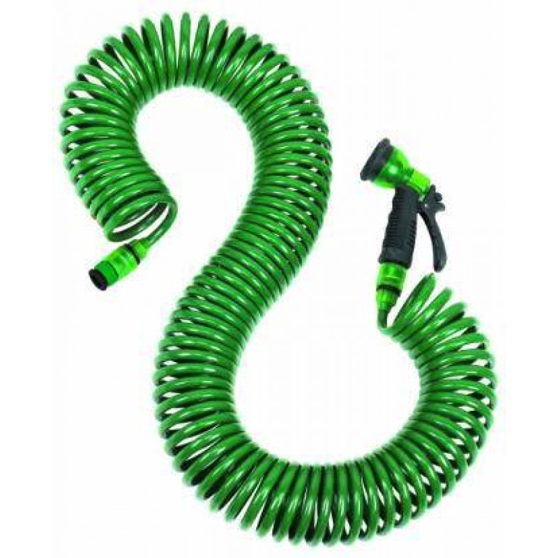 Spirálová hadice na vodu 15m + pistole na vodu včetně spojek 8089 Spirálová hadice na vodu 15m + pistole na vodu včetně spojek 8089