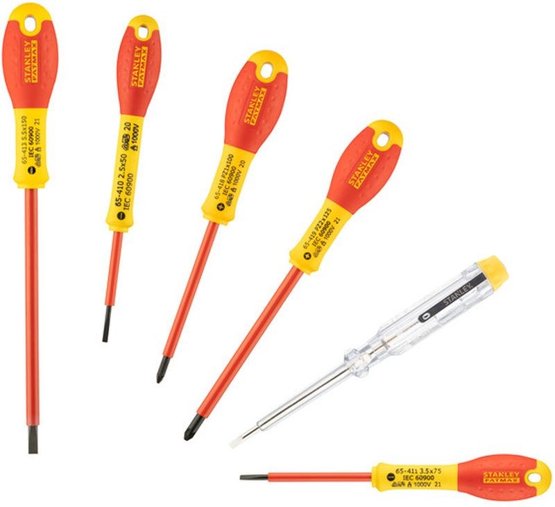 STANLEY 0-65-443 FatMax 6dílná sada šroubováků izolovaných 1000V (paralelní/Pozidriv) STANLEY 0-65-443 FatMax 6dílná sada šroubováků izolovaných 1000V (paralelní/Pozidriv)