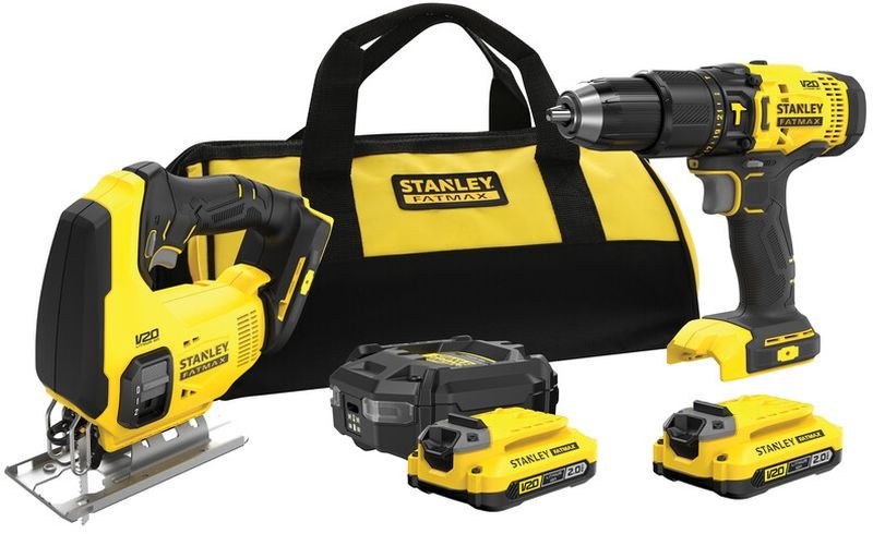 STANLEY SFMCK212D2S FatMax V20 Aku kombinovaná sada (18V/2x2,0Ah), brašna