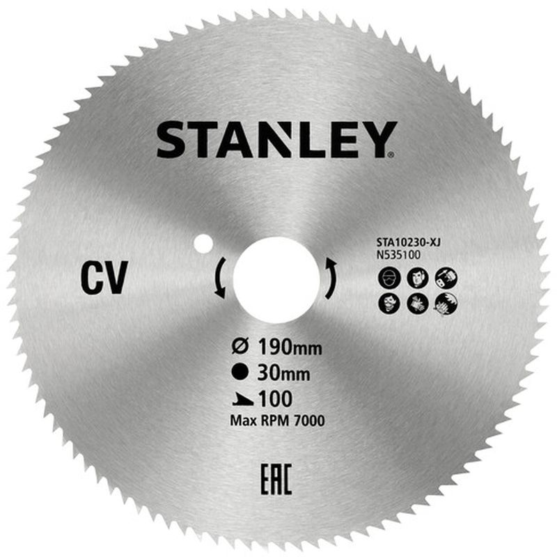 STANLEY STA10230-XJ Pilový kotouč pro příčné řezy 190x30mm, 100 zubů STANLEY STA10230-XJ Pilový kotouč pro příčné řezy 190x30mm, 100 zubů