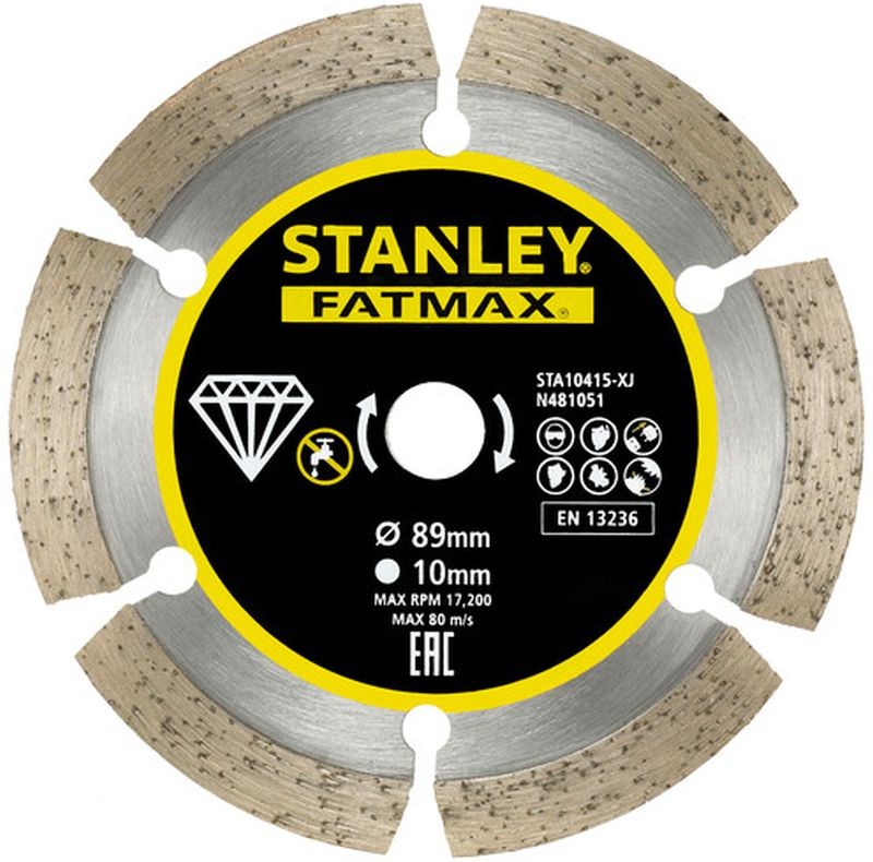 STANLEY STA10415 FatMax Diamantový segmentový rozbrušovací kotouč 89x10mm STANLEY STA10415 FatMax Diamantový segmentový rozbrušovací kotouč 89x10mm
