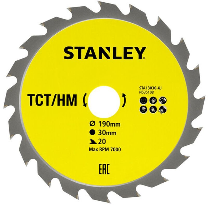 STANLEY STA13030 Pilový kotouč TCT/HM pro podélné řezy 190x30mm, 20 zubů STANLEY STA13030 Pilový kotouč TCT/HM pro podélné řezy 190x30mm, 20 zubů