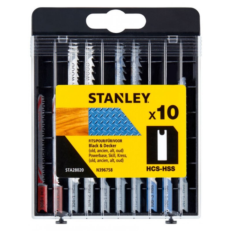 STANLEY STA28020 10dílná sada pilových listů HCS-HSS do dřeva a kovu, uchycení "U STANLEY STA28020 10dílná sada pilových listů HCS-HSS do dřeva a kovu, uchycení "U