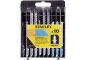 STANLEY STA28050 10dílná sada pilových listů HCS-HSS do dřeva a kovu, uchycení "T"