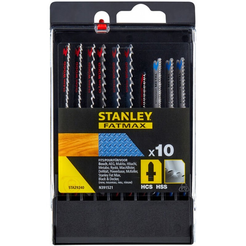 STANLEY STA29240 10dílná sada pilových listů HCS-HSS do dřeva a kovu, uchycení "T" STANLEY STA29240 10dílná sada pilových listů HCS-HSS do dřeva a kovu, uchycení "T"