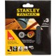 STANLEY STA39252-XJ Brusné mřížky pro excentrickou brusku 125mm, P80, 3ks