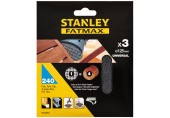 STANLEY STA39262-XJ Brusné mřížky pro excentrickou brusku 125mm, P240, 3ks